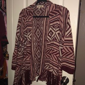 Pink rose (brand) fringed cardigan